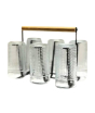 iShopping - Easy Shop Iron Glass Stand with Wooden Handle