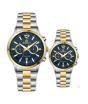 iShopping - Timezone Oblique Pulse Watch For Men Two Tone Golden (TZ-1323)