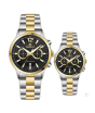 iShopping - Timezone Oblique Pulse Watch For Men Two Tone Golden (TZ-1323)