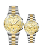 iShopping - Timezone Oblique Pulse Watch For Men Two Tone Golden (TZ-1323)