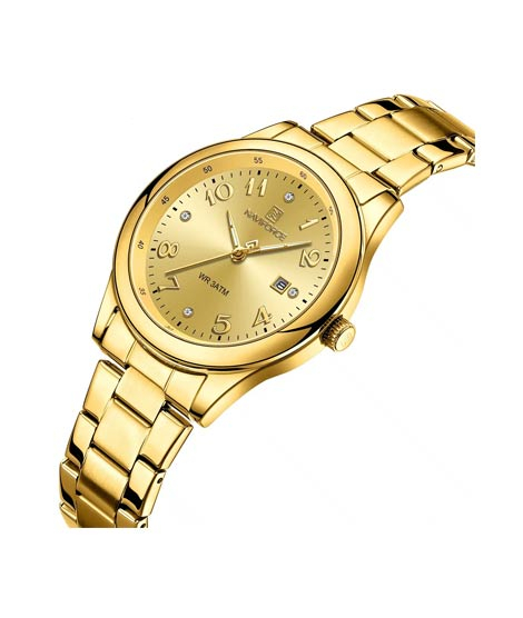 iShopping - Navifoce Glamour Watch For Women Golden (NF-5059-1)
