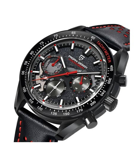iShopping - Benyar PD Leather Chronometer Watch For Men Black (PD-1779-3)