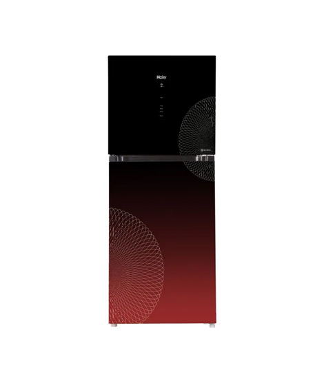 iShopping - Haier Digital Inverter Glass Door Freezer-on-Top Refrigerator 11 Cu Ft (HRF-306IA)-Red