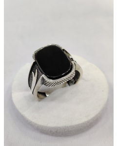 Gilgit Bazaar Aqeeq Stone Silver Ring (11)