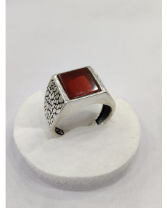 Gilgit Bazaar Aqeeq Stone Silver Ring (13)