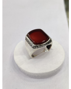 Gilgit Bazaar Aqeeq Stone Silver Ring (17)