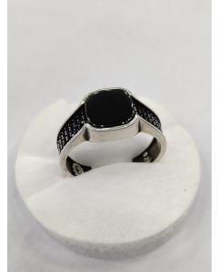 Gilgit Bazaar Aqeeq Stone Silver Ring (18)