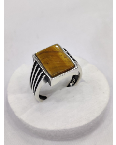 Gilgit Bazaar Tiger Eye Stone Silver Ring (28)