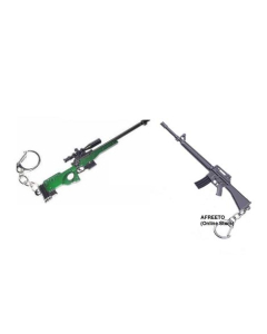 Afreeto PUBG AWM + M16 Keychain - Pack of 2
