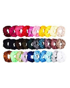 AR Scrunchies Velvet Scrunchies For Women Pack of 30