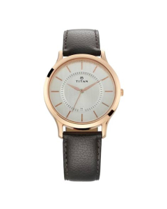 Titan Analog Men's Leather Watch - Brown (NP1825WL01)