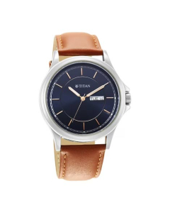 Titan Trendsetters Collection Analog Men's Leather Watch - Tan (1870SL02)