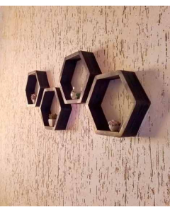 Shamima Crafts Wall Shelves Frame Brown Pack of 4