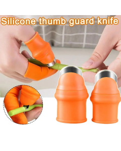 Genshirt 6 Pcs Silicone Thumb Knife Cutter for Fruit and Vegetable