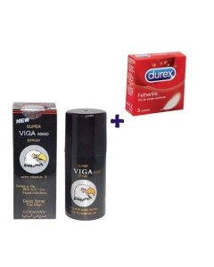 A1 Store Viga 50000 Delay Spray With Durex Condom