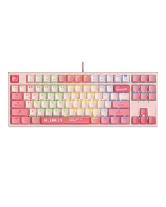 A4Tech Bloody RGB Mechanical Keyboard Red Switch (S87)-Energy Pink