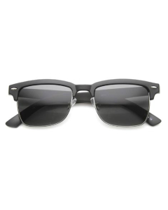 Afreeto Black Sunglasses Half Metallic For Men