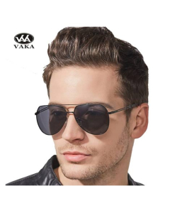 Afreeto Black Sunglasses For Men Metal Frame