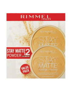 Rimmel London Stay Matt Pressed Powder - Silky Beige (05) Pack Of 2
