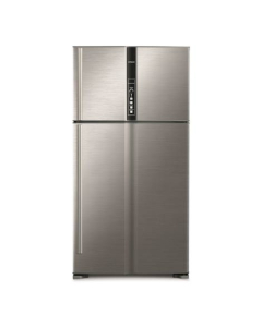 Hitachi Freezer-on-top Refrigerator 34 Cu Ft Texture White (RV-990PK1K)-Brilliant Silver