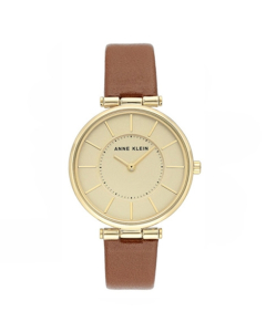 Anne Klein Leather Watch For Women Brown (AK/3696CHHY)
