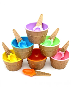 AGM Ice Cream Cup With Spoon Pack Of 6