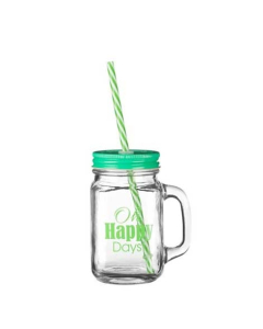 Premier Home Happy Days Glass Mug - 450ml Green (1404079)