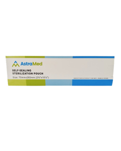 Astramed Self Sealing Sterilization Pouches 200Pcs - 70mm x 260mm