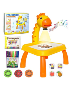 Easy Shop Kids Giraffe Projector Painting & Drawing Table Set - 24 Toys