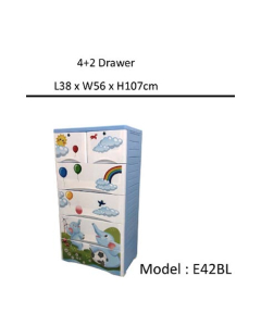 Easy Shop Fiber Blue Elephant Character Dawers Organizer Set
