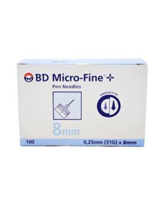 BD Micro-Fine Pen Needles 8mm 100 Pcs