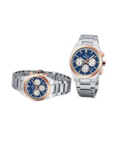 Naviforce Bond Chrono Watch For Couples Silver (nf-8048C-3)