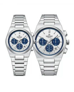 Naviforce Bond Chrono Watch For Couples Silver (nf-8048C-4)