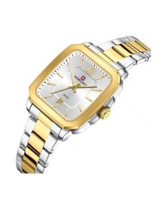 Naviforce Sleek Square Two Tone Watch For Men (NF-9239g-6)