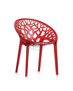 Boss Poly Carbonate Crystal Tree Chair Red Wine (BP-309-PC)