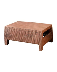 Boss Pure Plastic Single Shelf Rattan Table Chocolate (BP-371-CHC)