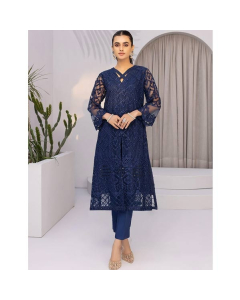 Azure Blazing Sea Net Festive Unstitched 2 Piece Suit Blue (BSAZK176)