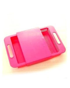 G-Mart 3 In 1 Sink Drain Basket With Cutting Board Pink