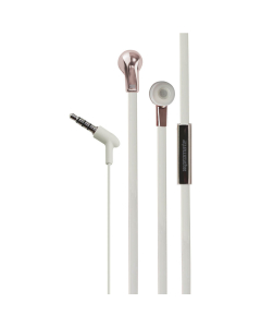 Promate Chrome Flat Cable Stereo In-Ear Headphones Champagne