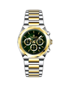 Timezone Chronograph Drift Watch For Men Two Tone Gold (TZ-1324)-Green