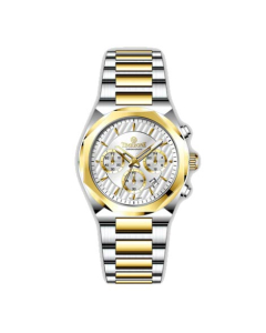 Timezone Chronograph Drift Watch For Men Two Tone Gold (TZ-1324)-White