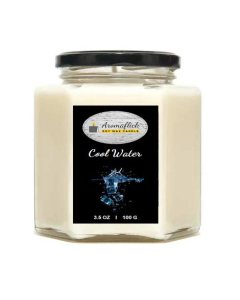 Aromaflick Cool Water Hexagonal Jar Soy Candle