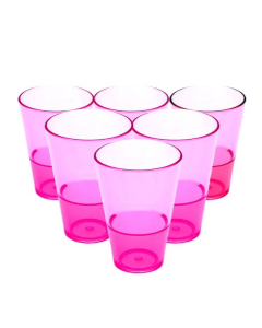 Appollo Party Acrylic Glass M-6 (Pack Of 6)-Pink