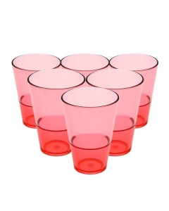 Appollo Party Acrylic Glass M-6 (Pack Of 6)-Red
