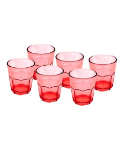 Appollo Party Acrylic Glass M-4 (Pack Of 6) -Red