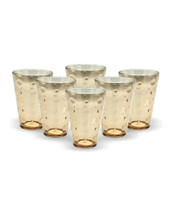 Appollo Party Acrylic Glass M-3 (Pack Of 6)-Amber Yellow
