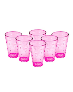 Appollo Party Acrylic Glass M-3 (Pack Of 6)-Pink