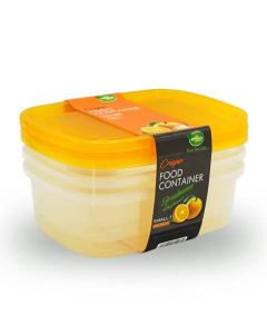 Appollo Crisper Food Container Small (Pack Of 3)-Orange
