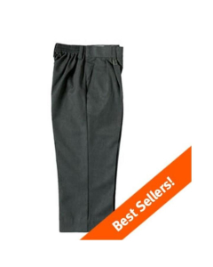 Muzamil Store 24 Inch Half Elastic Grey Pant for School Boys