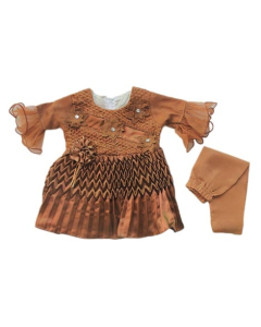 Komfy Fancy Baby Frock Brown (NBG036)
